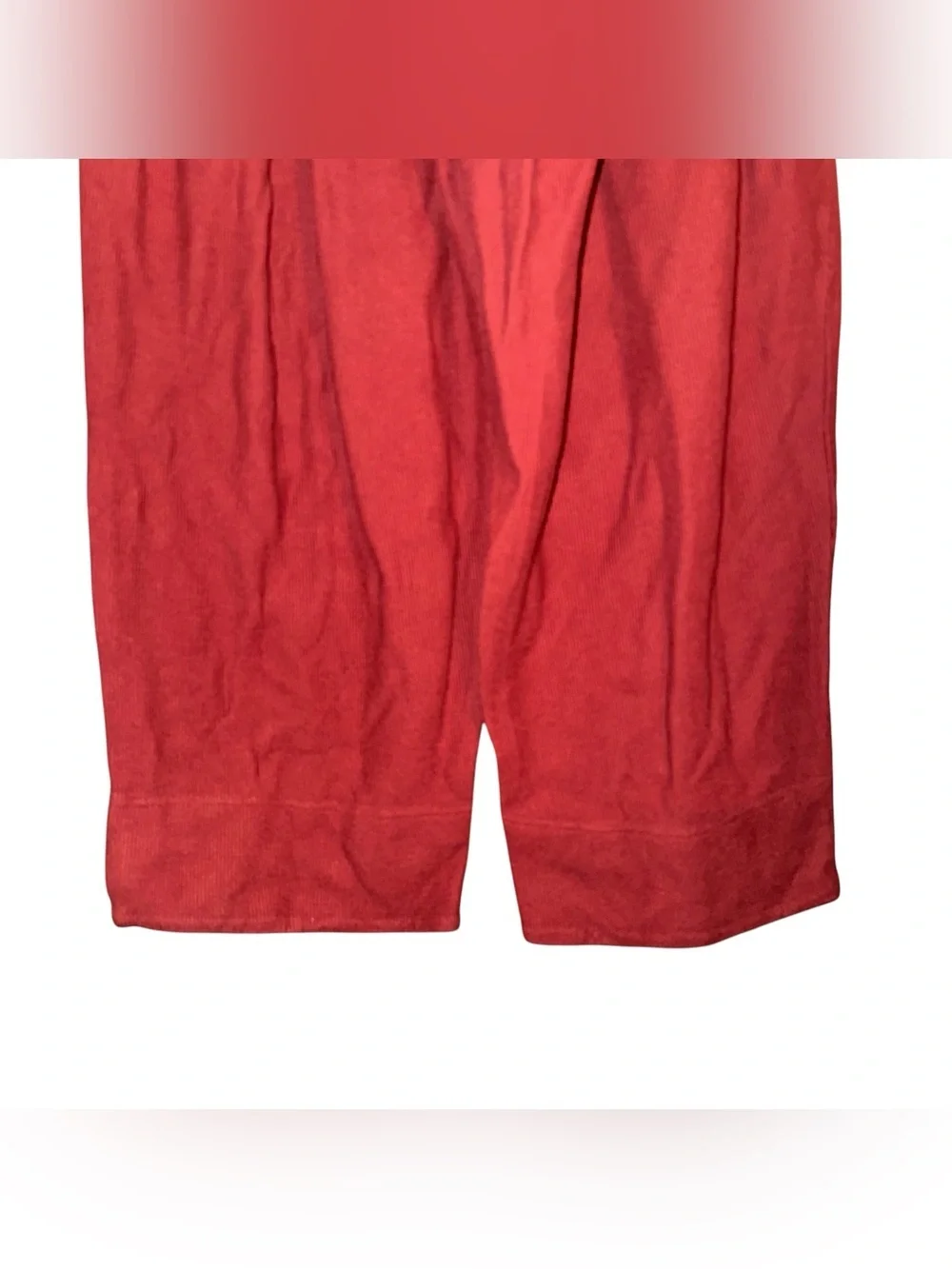 FREE PEOPLE Beach Wide Leg Cropped Day Tripper Pants Ribbed Red Size Medium